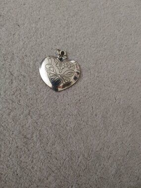 Vintage Kirk Stieff Pewter Heart Pendant